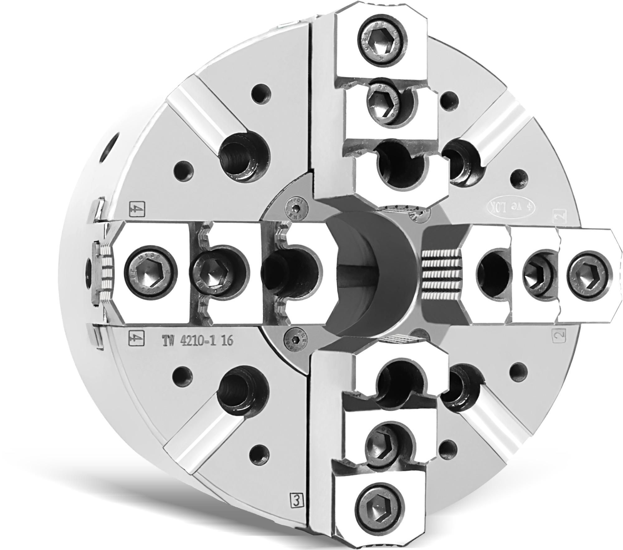 4 JAWS POWER CHUCK WITH LARGE THROUGH HOLE